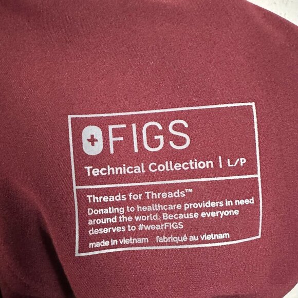 FIGS Women’s Technical Collection Burgundy Scrub Jogging Maternity Pants Large - Picture 14 of 15